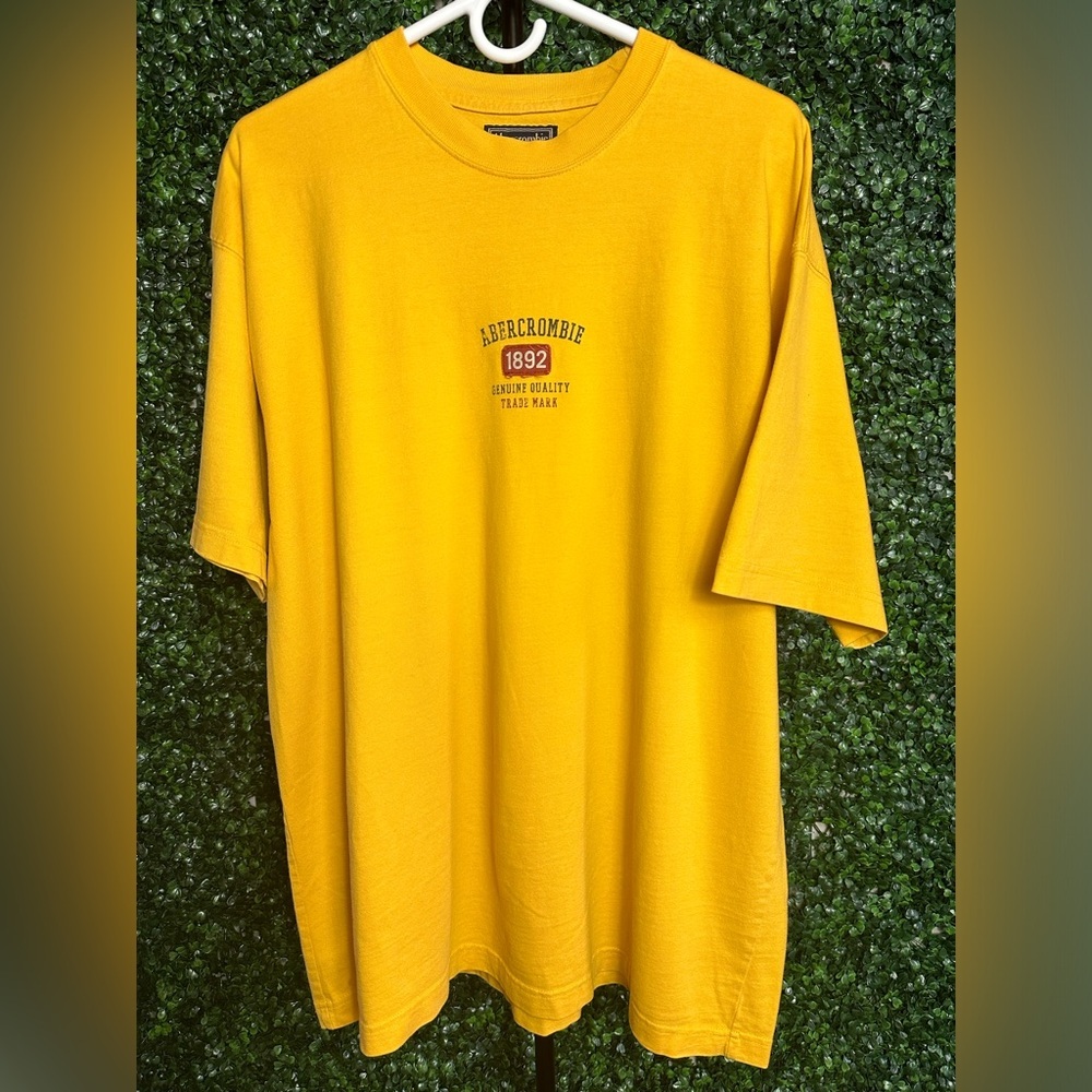 Vintage Abercrombie & Fitch Men’s XL Shirt Yellow Short Sleeve 00’s Surf‎ Shop